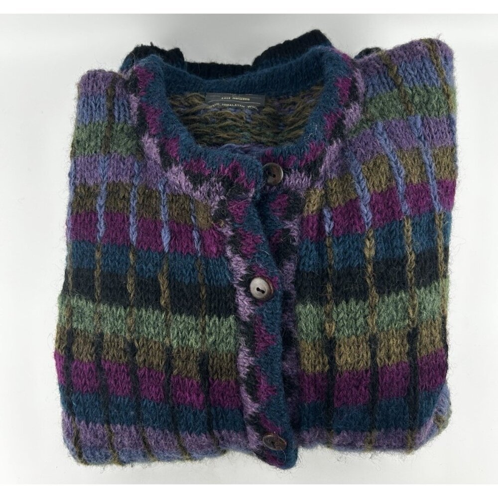 100% Himalayan Wool Sweater Cozy Cottage Vintage Nepal Lost Horizons Medium - Picture 16 of 16